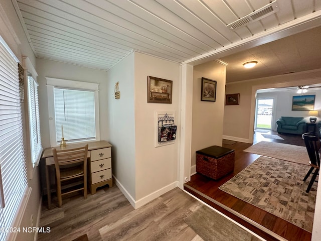 hall featuring hardwood / wood-style flooring