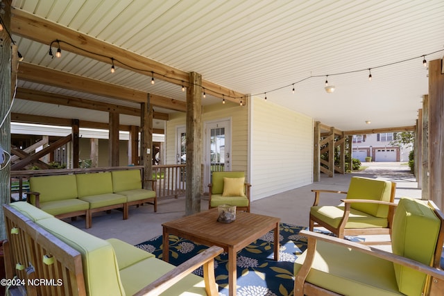 view of patio with an outdoor living space