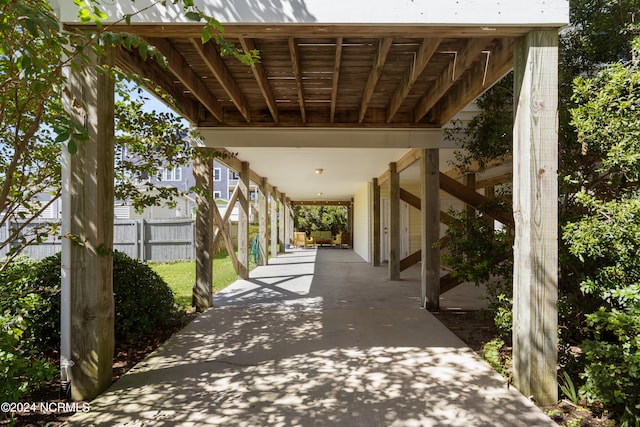 view of patio / terrace with a carport