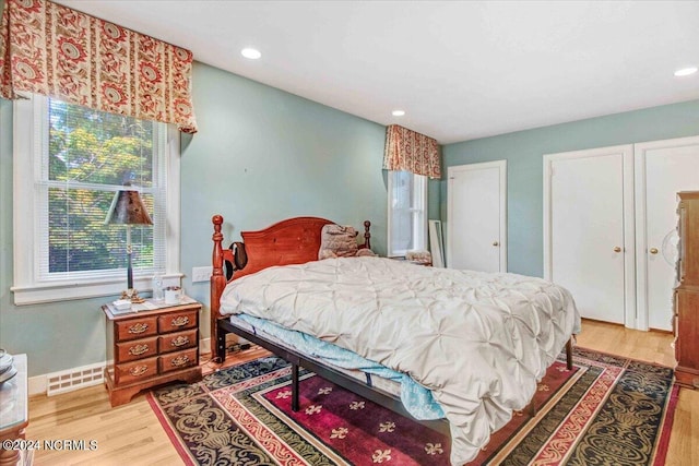 1803 Sedgefield Dr, Kinston, NC 28504 - bedroom with baseboards, visible vents, recessed lighting, and light wood-style floors