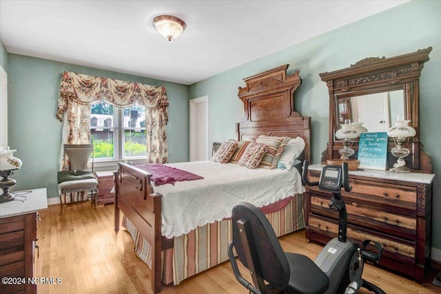 bedroom featuring light wood-type flooring