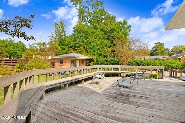 1803 Sedgefield Dr, Kinston, NC 28504 - deck featuring an outdoor structure