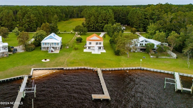 77 Indian Trl, Arapahoe, NC 28510 - view of subject property with a nearby body of water and a heavily wooded area