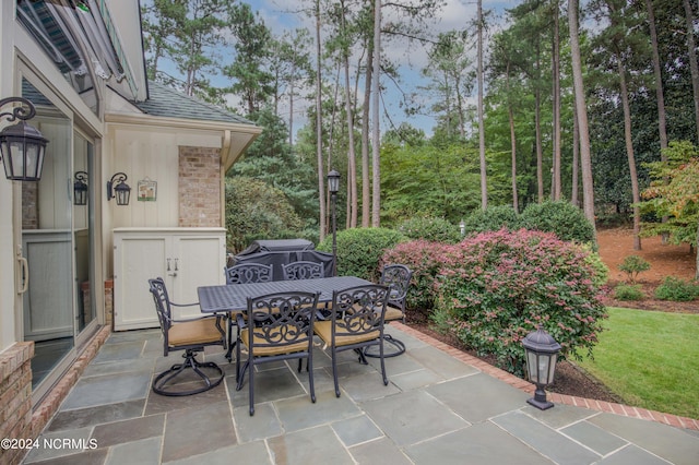 view of patio / terrace featuring outdoor dining space and area for grilling