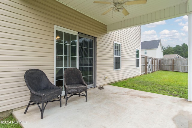 view of patio / terrace with ceiling fan