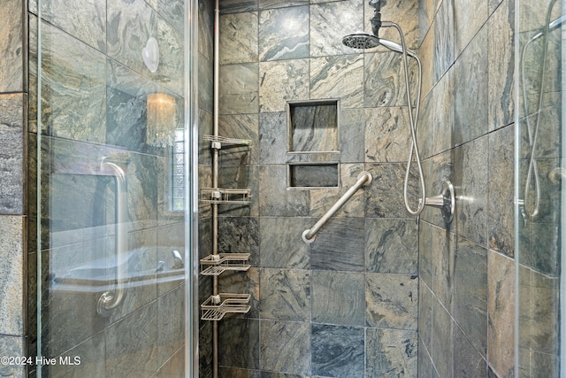 bathroom featuring walk in shower