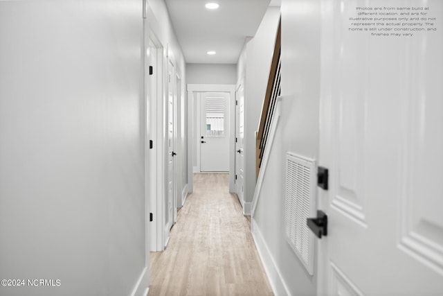 hallway featuring light hardwood / wood-style floors