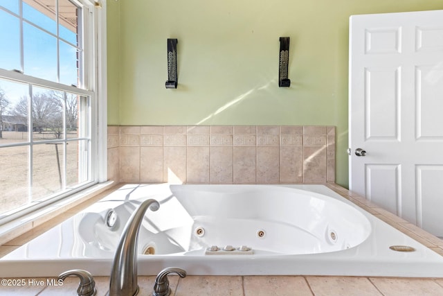 bathroom with a jetted tub