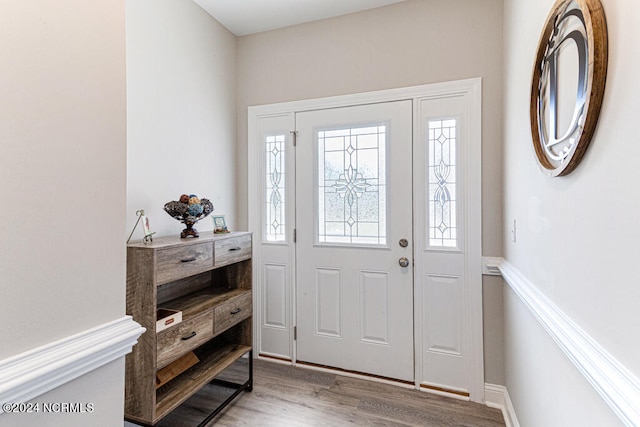 entryway featuring light wood-type flooring