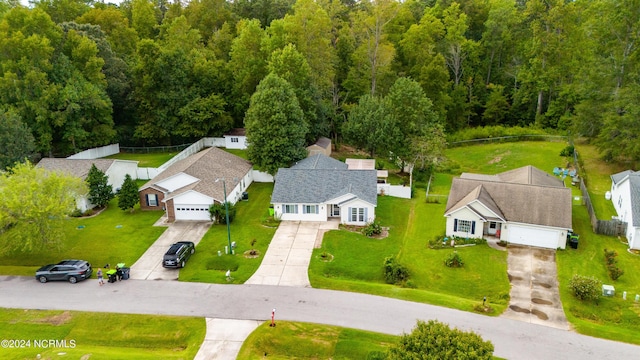 bird's eye view with a residential view