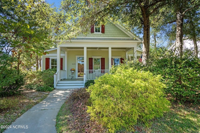 view of front of home featuring covered porch