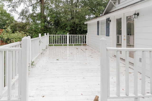 deck featuring french doors