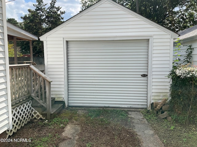 view of garage