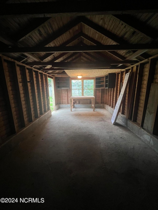 miscellaneous room with vaulted ceiling