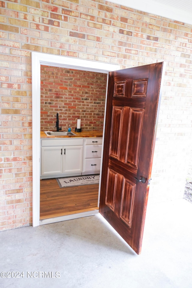 interior space featuring sink