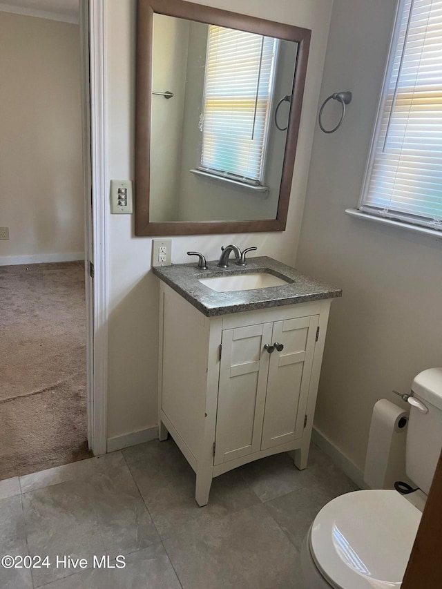 bathroom with toilet and vanity