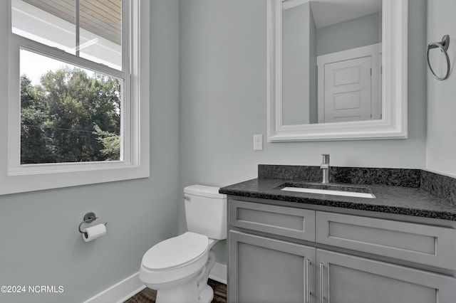 bathroom with vanity and toilet