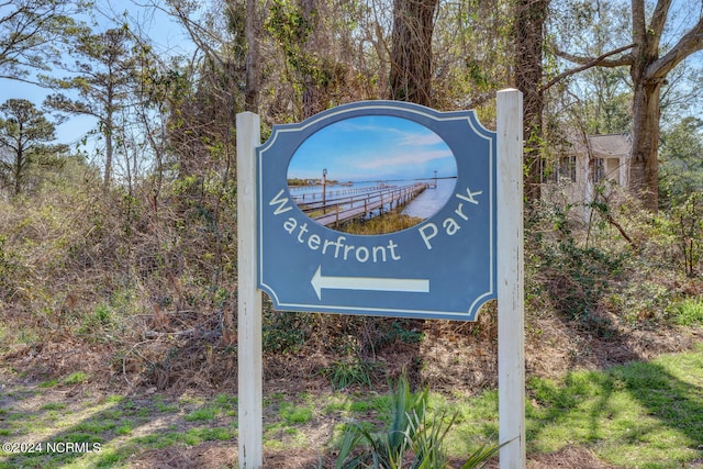 view of community sign