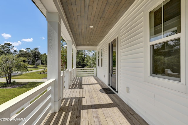 wooden deck with a porch