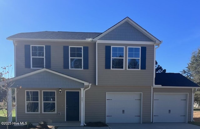 view of front of house with a garage