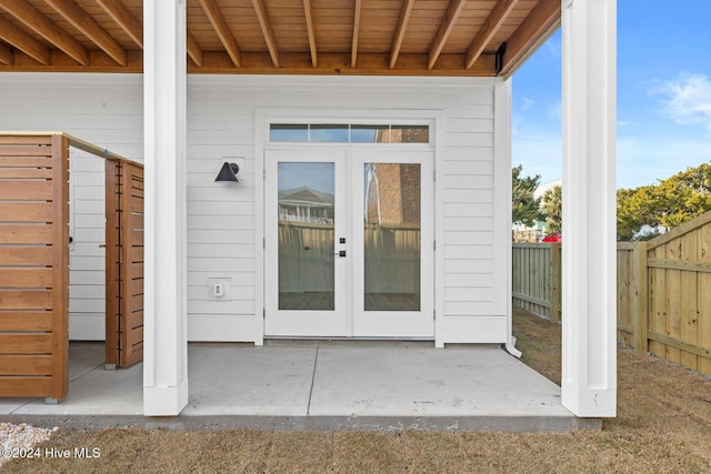 entrance to property with french doors