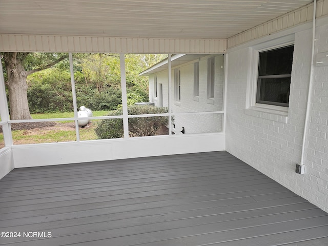 view of unfurnished sunroom