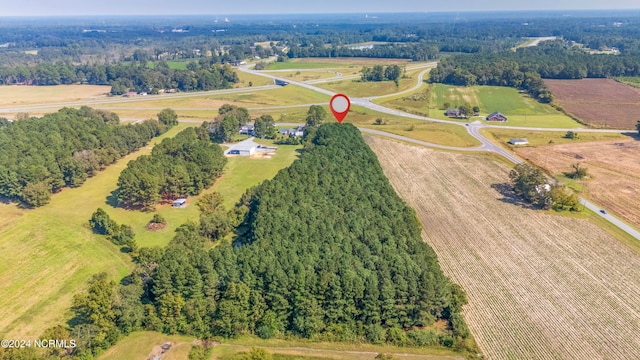 aerial view with a rural view