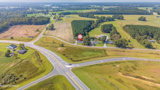 aerial view with a rural view