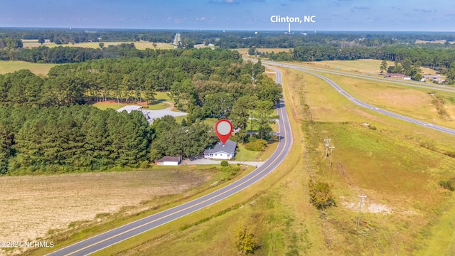 aerial view featuring a rural view