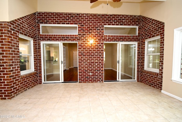 view of patio with ceiling fan