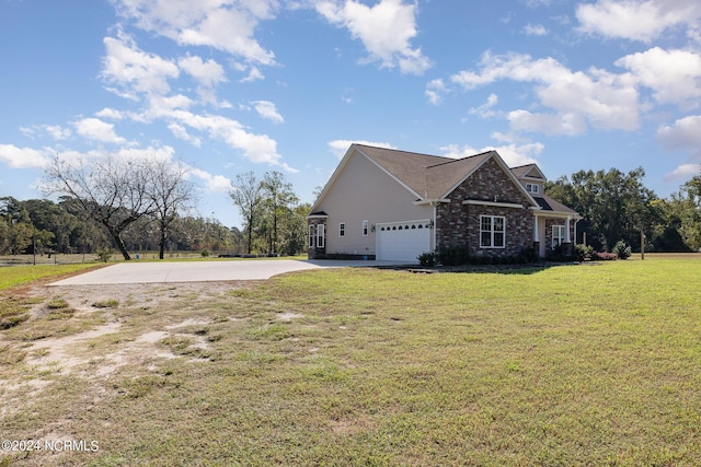 view of property exterior with a yard