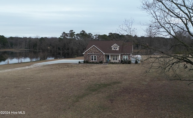 cape cod-style house with a water view