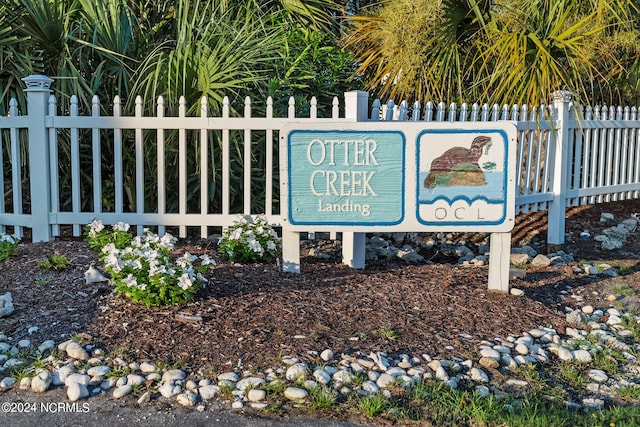 view of community sign