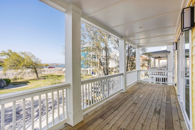 deck with a porch