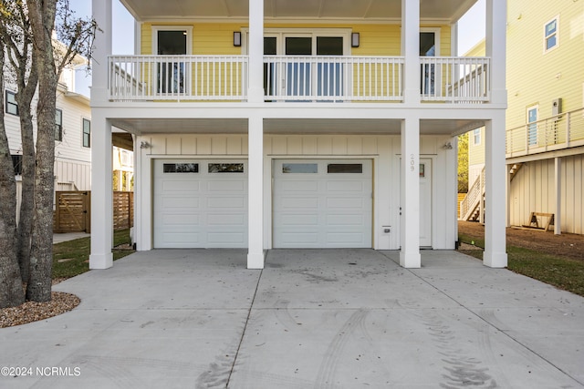 view of garage