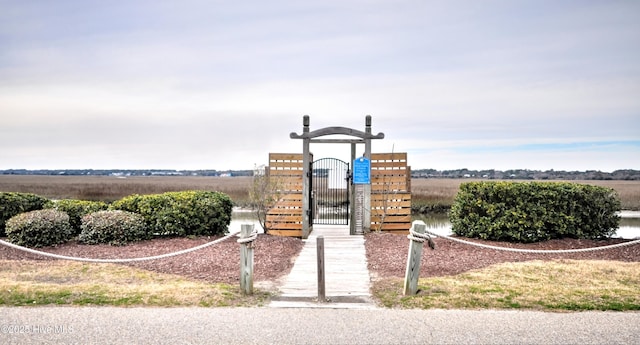 view of property's community featuring a gate