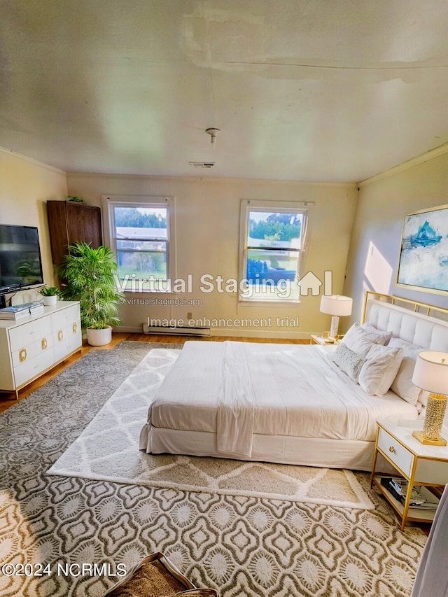 unfurnished bedroom featuring crown molding