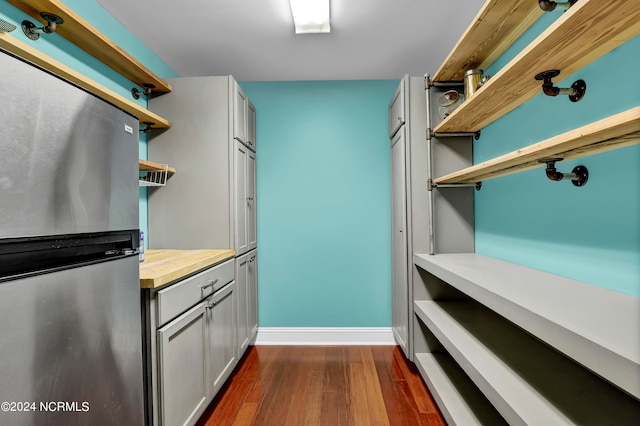 interior space featuring dark wood-type flooring