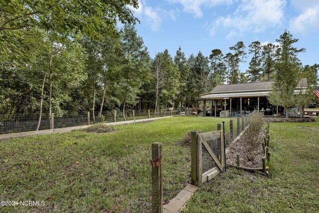 view of yard with fence