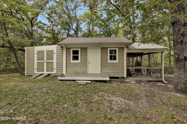 view of shed