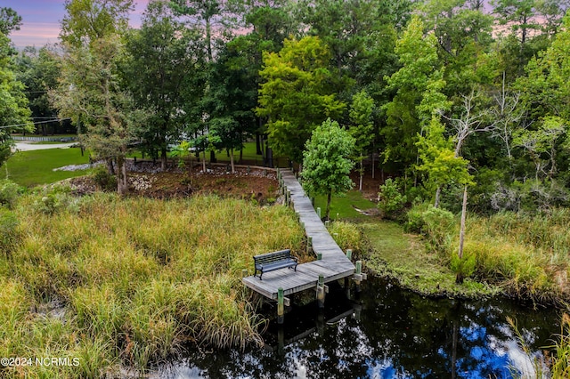 view of dock area