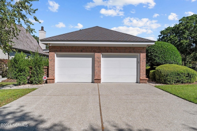 view of garage