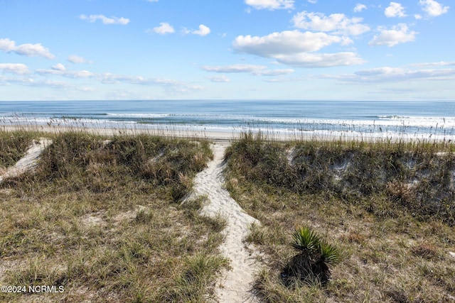 property view of water with a beach view