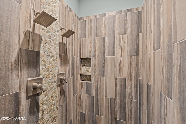 interior details with tiled shower