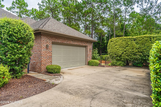 view of garage