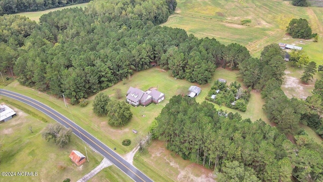 aerial view featuring a rural view