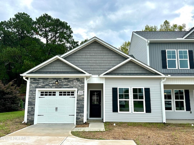 craftsman-style house with a garage