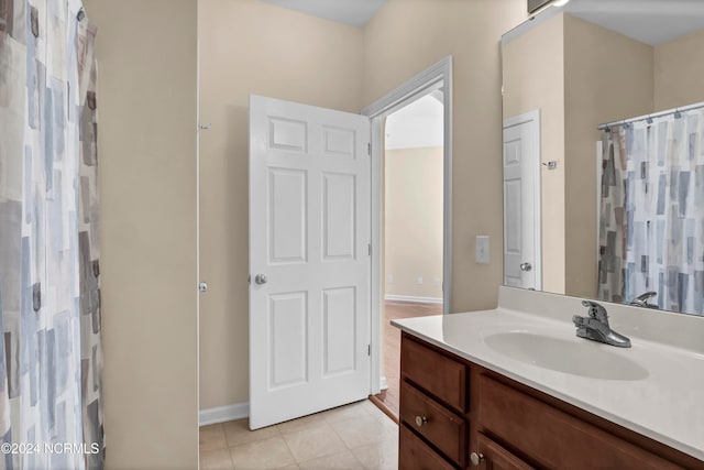 bathroom featuring vanity and tile patterned floors