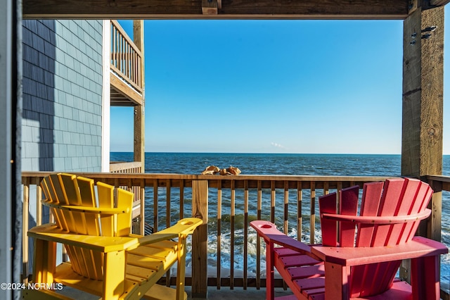 balcony with a water view