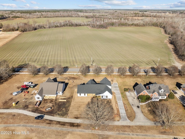 aerial view featuring a rural view